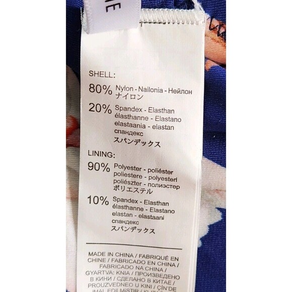 CUPSHE NWT Blue Floral Padded One Piece Swimsuit V-Neck Bathing Suit Size Small - Picture 4 of 11